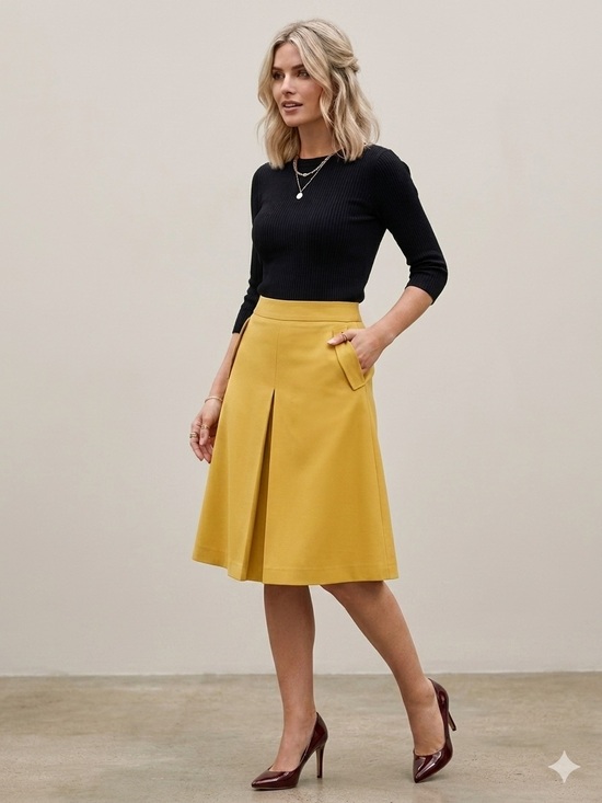 Massimo Dutti Dresses & Skirts - Yellow Massimo Duti Skirt